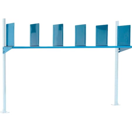 Global Industrial Upper Shelf & Dividers For 72inW Packing Workbench, Blue 493691BL